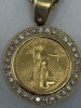 14K & 18K Gold & Diamond Coin Pendant Necklace (Riverside, CA)