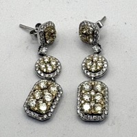 18KT Yellow & White Gold Diamond Earrings (Riverside, CA)