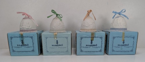 (4) LLADRO Bell Ornaments