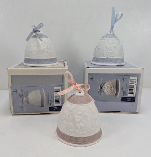 (3) LLADRO Bell Ornaments