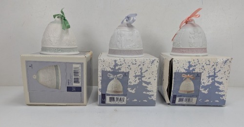 (3) LLADRO Bell Ornaments