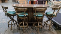 Tiki-Style Bar & (4) Bar Stools