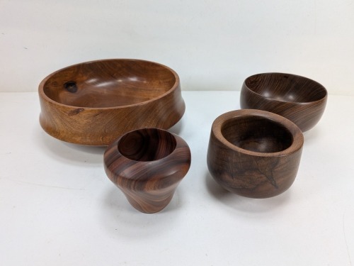 (4) Wooden Bowls