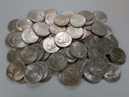 (74) 1922 & (2) 1923 US Silver Peace Dollars