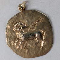 14KT Yellow Gold Zodiac Aries Pendant