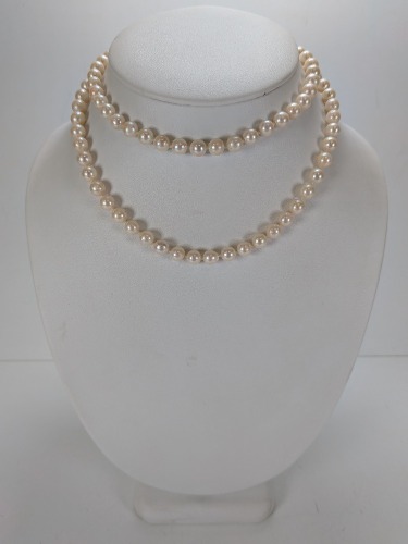 Pearl Necklace w/ 14K Yellow Gold Clasp