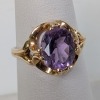 14K Yellow Gold Amethyst Ring - 3