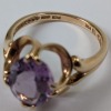 14K Yellow Gold Amethyst Ring - 8
