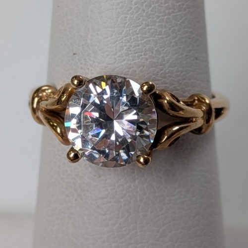 14K Yellow Gold CZ Stone