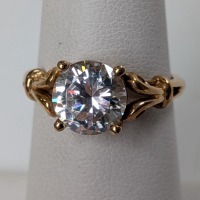 14K Yellow Gold CZ Stone