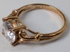 14K Yellow Gold CZ Stone - 4