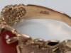 10K Yellow Gold Ring w/ Orange/Red Stone - 4