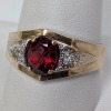 10K Yellow Gold Ring w/ Red Stone