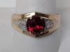 10K Yellow Gold Ring w/ Red Stone - 3