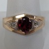 10K Yellow Gold Ring w/ Red Stone - 2