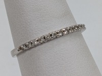 14K White Gold Ring w/ Clear Stones