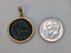 18K Yellow Gold Pendant w/ Stone - 4