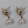 14k Yellow Gold & Pearl Earrings - 3