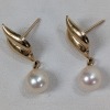 14k Yellow Gold & Pearl Earrings - 4