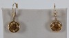 14K Yellow Gold Earrings w/ Yellow Stone - 5