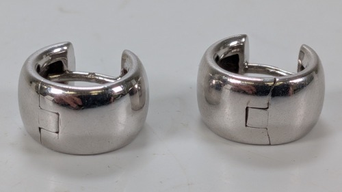 14K White Gold Hoop Earrings