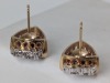 14K Yellow Gold Trillion Cut Amethyst & Diamond Earrings - 4