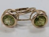 14K Yellow Gold Green Stone Earrings