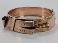 Vintage 14K Rose Gold Bracelet w/ Seed Pearls