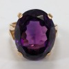 14K Yellow Gold Amethyst Ring - 3