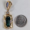 18K Yellow Gold Pendant w/ Purple, Green, & Diamond Stones - 7