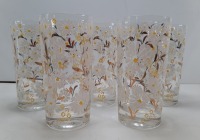 (5) Vintage Daisy Floral Glasses