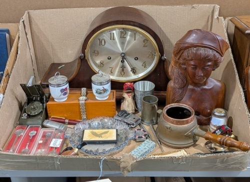 Wooden Sculpture, Egg Coddler, Boy Scout Kodak Camera, & Other Collectibles