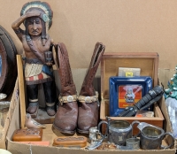 Vintage Match Box Holder, Pocket Knives, Western Boots, & More