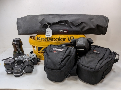 Camera, Lenses, Camera Bag/Sleeves, & Tripod