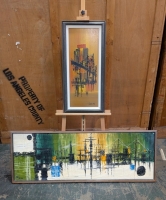(2) Abstract Cityscape Artwork