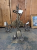 Fire Place Tools, Folding Fire Sceen & Dragon Andirons - 6