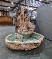 Resin Wolf & Cactus Fountain