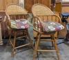(2) Swival Cane Back Bar Stools