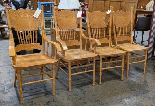 (4) Wooden Chairs