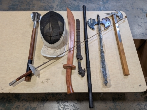 Fencing Mask, Sword, & More