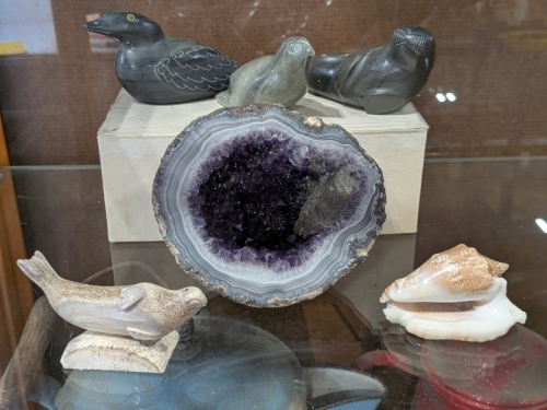 Geode, Sea Shell, & Stone Animal Figurines