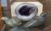 Geode, Sea Shell, & Stone Animal Figurines - 6
