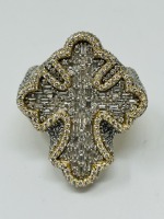 14K Gold & Diamond Cross Ring (Dayton, NJ)