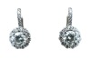 (2) Pairs of 18K White Gold and Natural Diamond Halo Drop Earrings (Pompano Beach, FL) - 2
