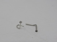 14K Gold & Diamond Earrings & Stainless Steel Nose Rings (2) (Laredo, TX)