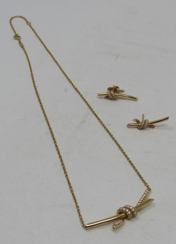 Tiffany 18K Gold Necklace & Earrings (Riverside, CA)