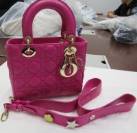 Christian Dior Fuchsia Pink Lady Dior Cannage Quilt Purse (Laredo, TX)