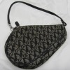 Christian Dior Black Logo Tan Cloth Small Saddle Bag Purse (Laredo, TX)