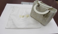 Christian Dior MY ABC Dior Lady Dior Calfskin Latte Cannage Motif with Resin Pearls Purse (Laredo, TX)