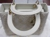 Christian Dior MY ABC Dior Lady Dior Calfskin Latte Cannage Motif with Resin Pearls Purse (Laredo, TX) - 2